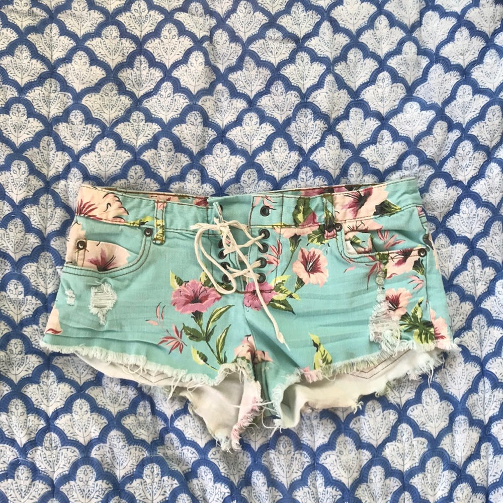 Billabong tropical floral print shorts